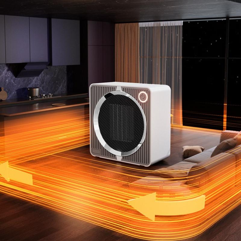 500W High Power PTC Heating Electric Heater Small Indoor Heating Fan Household Rapid Heating Desktop Warmer