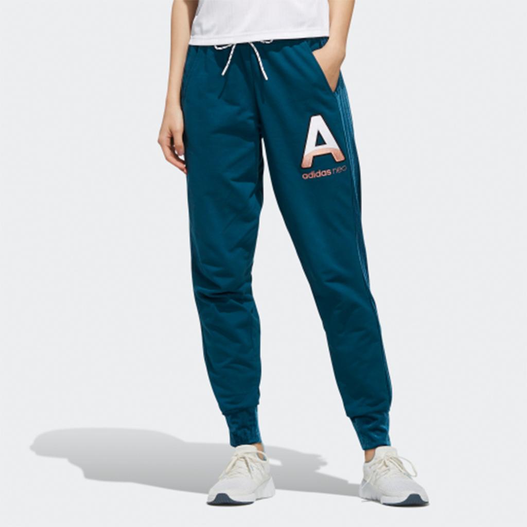 Adidas Neo Vintage Drawstring Mid-Rise Tapered Knit Sports Pants Women Bottoms Navy-Blue EI4288