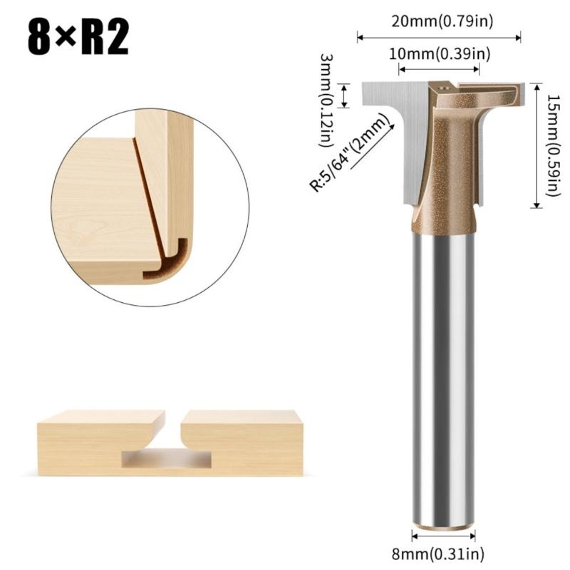 T Slot Semi Round Flat Bottom Router Bit Suitable for Woodworking Bending and Slotting Smooth Cutting Accurate Grooving