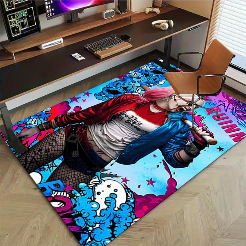 1pc Harley Quinns Wild Adventure Carpet for Playroom Bedroom Living Room Sofa Home Decor,kids Game Area Rug Non-slip Floor Mat Y826173
