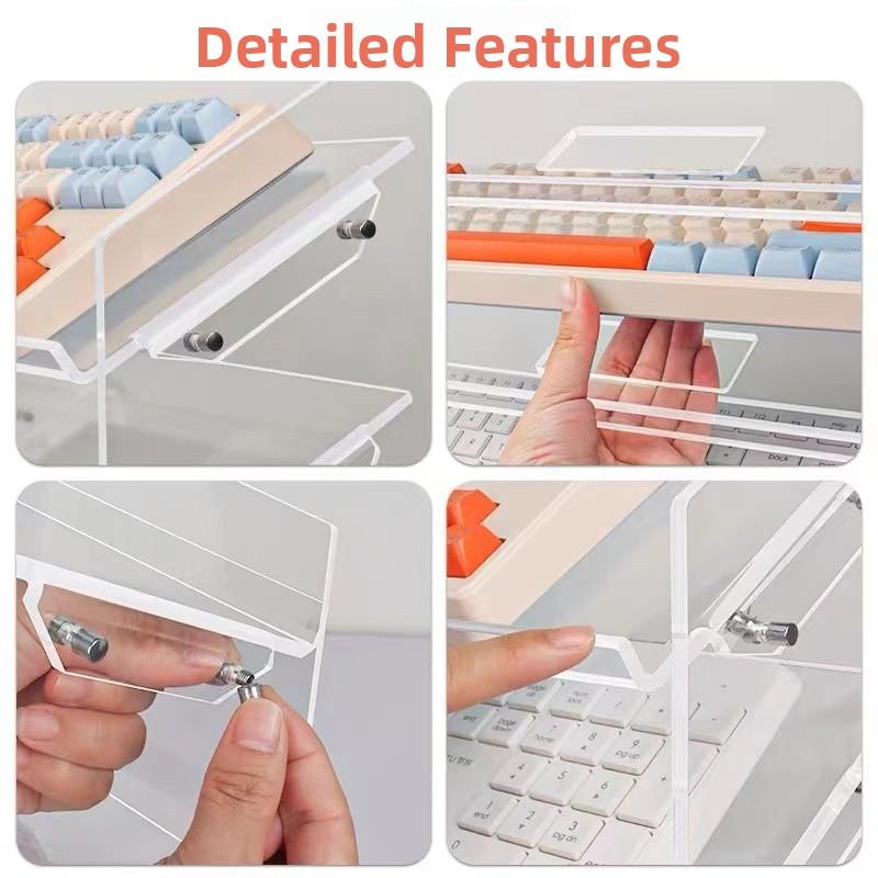 Acrylic Wirel Mechanical Keyboard Display Stand Mouse Placement Storage Cabinet Dustproof Desktop Keyboard Holder
