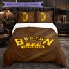 Set Biancheria da Letto Boston Bruins in Microfibra 3 Pezzi Copripiumino Decorativo per Camera da Letto Uso Domestico