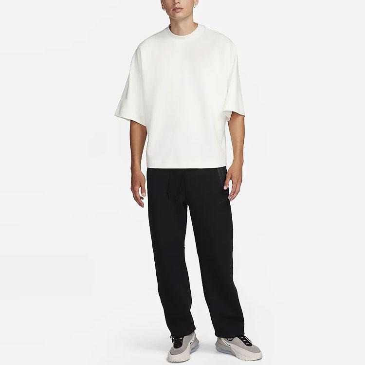 Nike Sportbekleidung Tech Fleece Neu interpretiert Übergroßes Kurzarm-T-Shirt Herren Weiß Asien-Größe FB8166-133