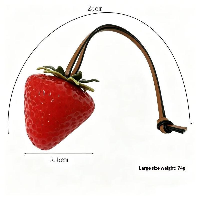 1Pcs Bag Accessories Jewelry 3D Resin Strawberry Bag Charm Cute Keychain Pendant For Phone Lanyard Christmas Gifts
