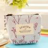 Flower Pattern Coin Purses Small Fresh Canvas Coin Wallet Lady Girls Earphone Coin Key Money Storage Bag Zipper Pouch