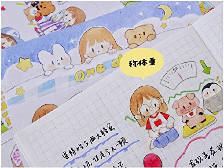 Molinta Washi Masking Four Cute Interior Planner Tape Tape, Girl, Seasons, Colorful, Planner, Album, Scrapbooking, DIY, Gift, Stickers, Decoration,