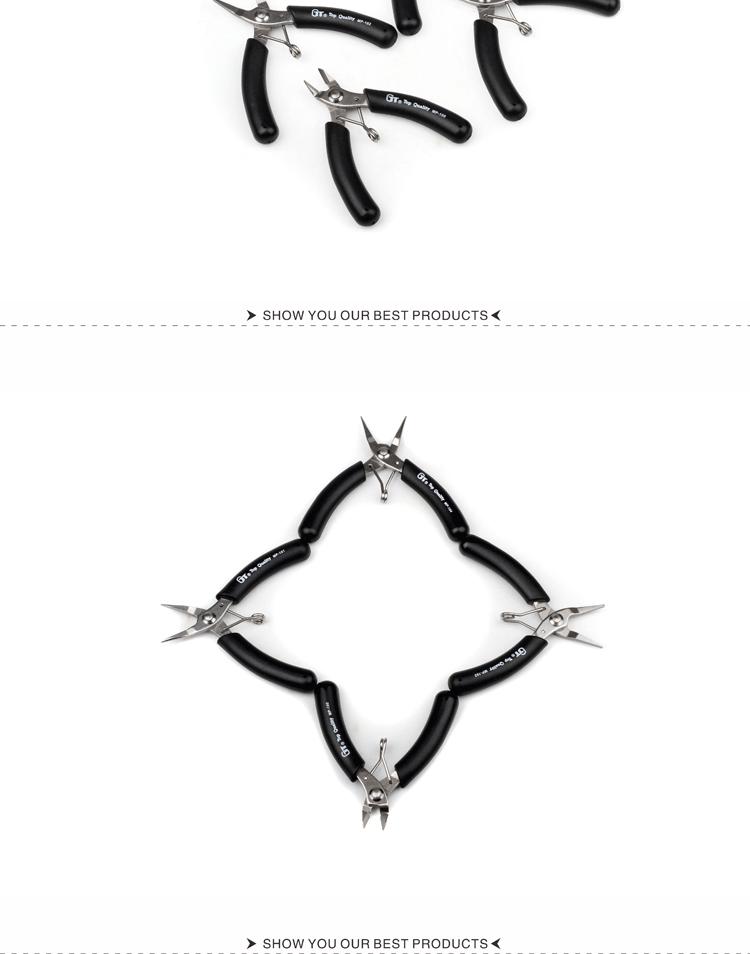 Round-Nose, Needle-Nose, Flat-Nose Pliers, Black-Handled Pliers, Jewelry Repair & Assembly Tools, DIY Tools.