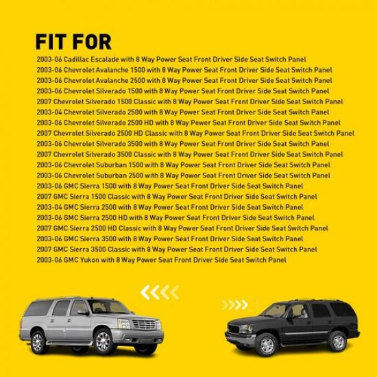 For Cadillac Chevrolet GMC Seat Power Switch Neutral Bezel Tan Front Driver EOA