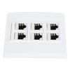 Cat 6 Ethernet Wall Plate 6 Port Female to Female Detachable Cat6 Keystone Jack Wall Plate for Work Home