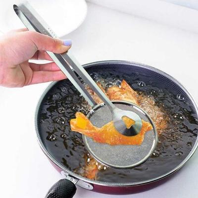 Wielofunkcyjny łyżka-sito ze stali nierdzewnej, klips do filtrowania oleju po smażeniu