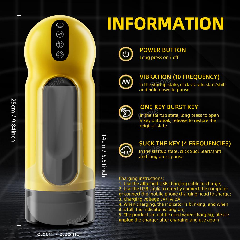 Automatic Sucking Male Masturbator Cup with Vibration and Heating for Men Adult Sex Toy Masturbation Supplies