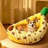 Pet Bed Banana Shaped Dog Bed Breathable Plush Cozy And Soft Puppy Cushion Pet Nesting Bed For Small Medium Dog Pet Supplies
