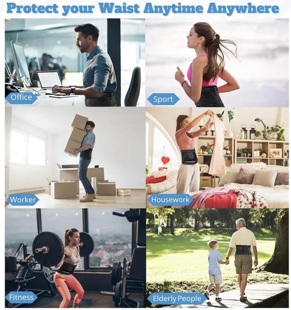 Gorset lędźwiowy na ból dolnej części pleców, Pas podtrzymujący lędźwie do ciężkich podnoszeń dla mężczyzn i kobiet, Oddychający pas podtrzymujący talię, Ulga w rwie kulszowej