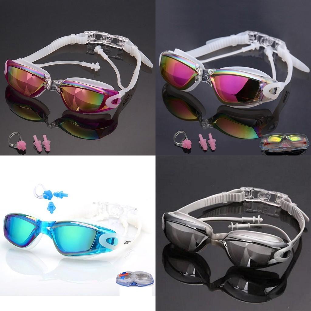 Premium Swimming Glasses Waterproof And Anti-fog Colorful Plating Small Mirror Racing Set For Crystal Clear Vision