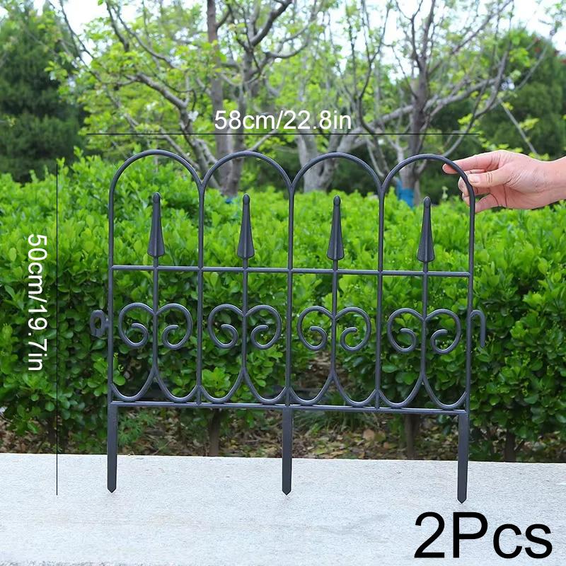 2 stk Gjerdebarriere Dyresikker Landskap Dekorativ Rustsikker Hjem Gårdsplass Dekor Bøybar Ornamental Rullemønsterdesign