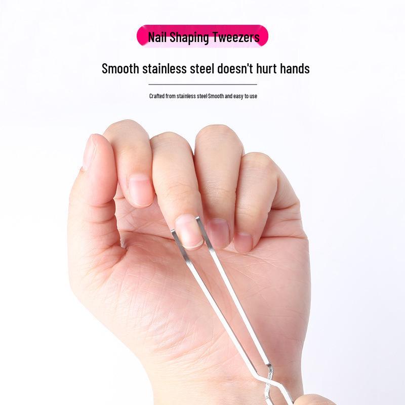 

Multifunctional Bent Tip Nail Tweezers for Shaping and UV Gel Nail Art