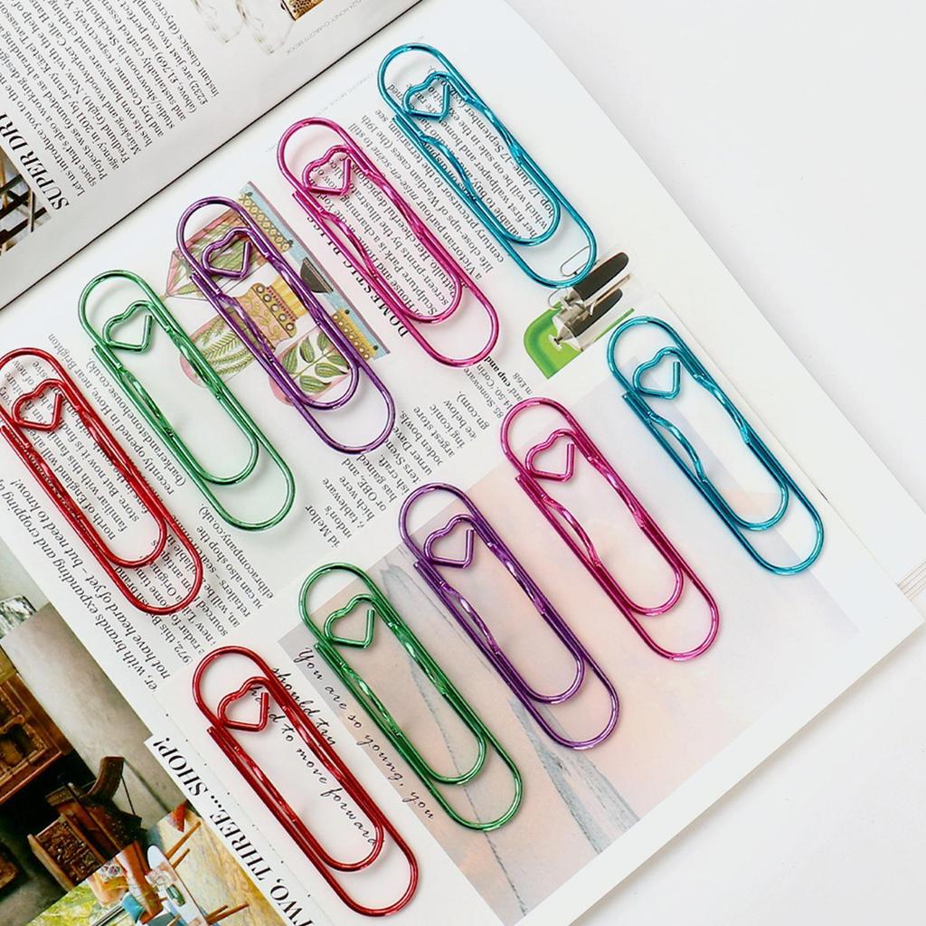Metal Paper Clips 8Pcs Multi-functional Metal Paper Clips for Bookmark Photo Flipchart Memo Ticket Holder Stationery Supplies