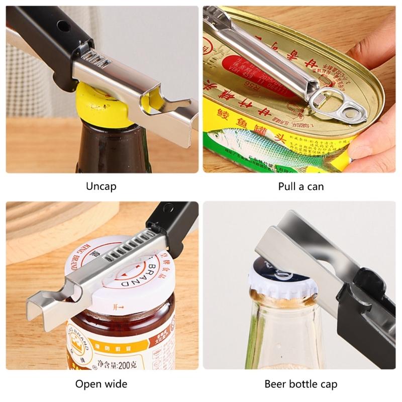 Adjustable Lid Opener Kitchen Tool Adjustable Can Opener Jar Opener Stainless Steel Lid Opener for Various Containers
