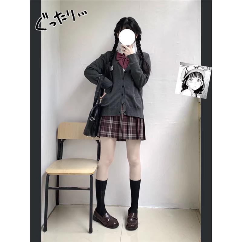 

Японский вязаный кардиган JK - однотонный свободный свитер свободного кроя в стиле кампуса на осень/зиму, униформа JK Medium