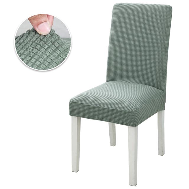 Jacquard Dining Chair Cover Stretch Anti -Dirty Chair Covers For Wedding Hotel Banquet Room Elastic Seat Slipcover 1 2 3 4pcs for Home