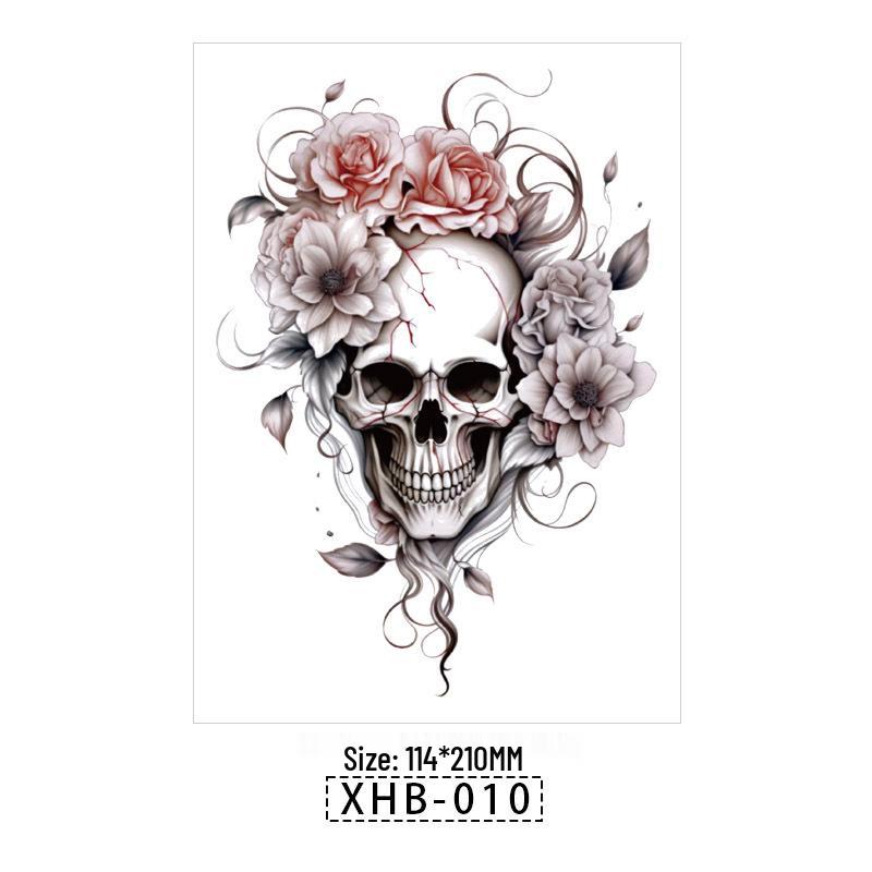 Men s Waterproof Full Arm Rose Totem Tattoo Sticker 210*114mm
