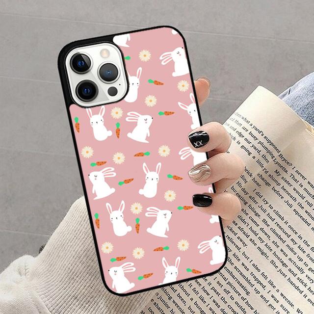 Cartoon Rabbit Bunny Phone Case For iPhone 17 Air 14 13 12 16Pro Max 15 Plus Max Cover Shell