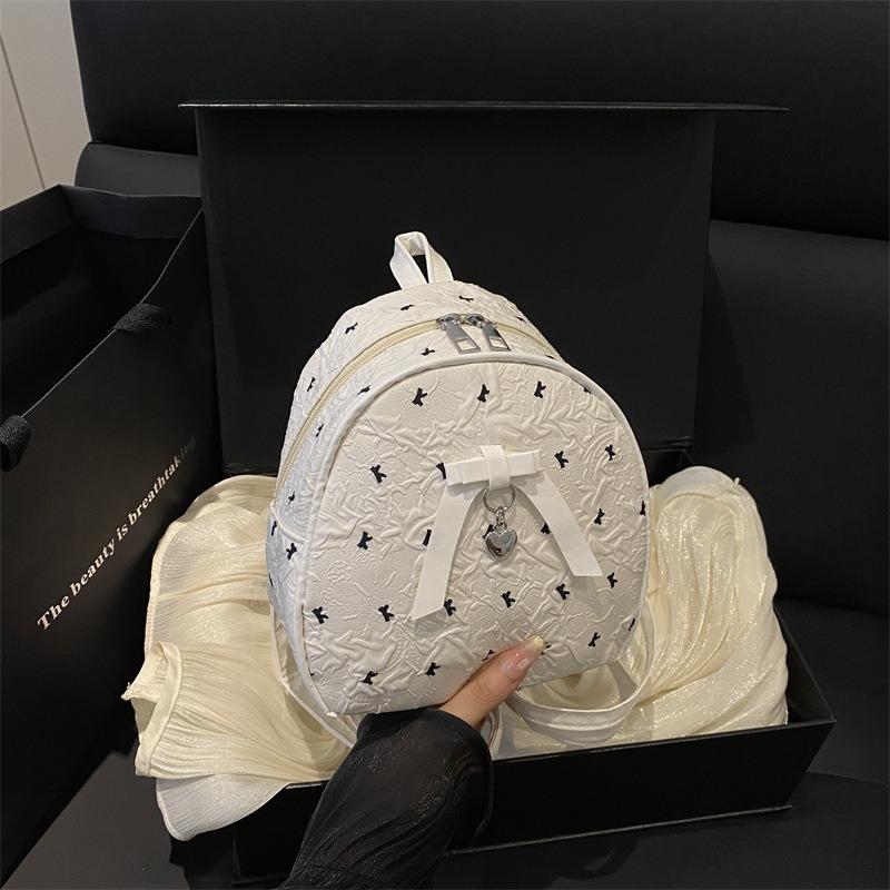 Damen Tasche neuer Modetrend Schleife Nischen Design Tasche Vielseitig Einfache Textur Rucksack