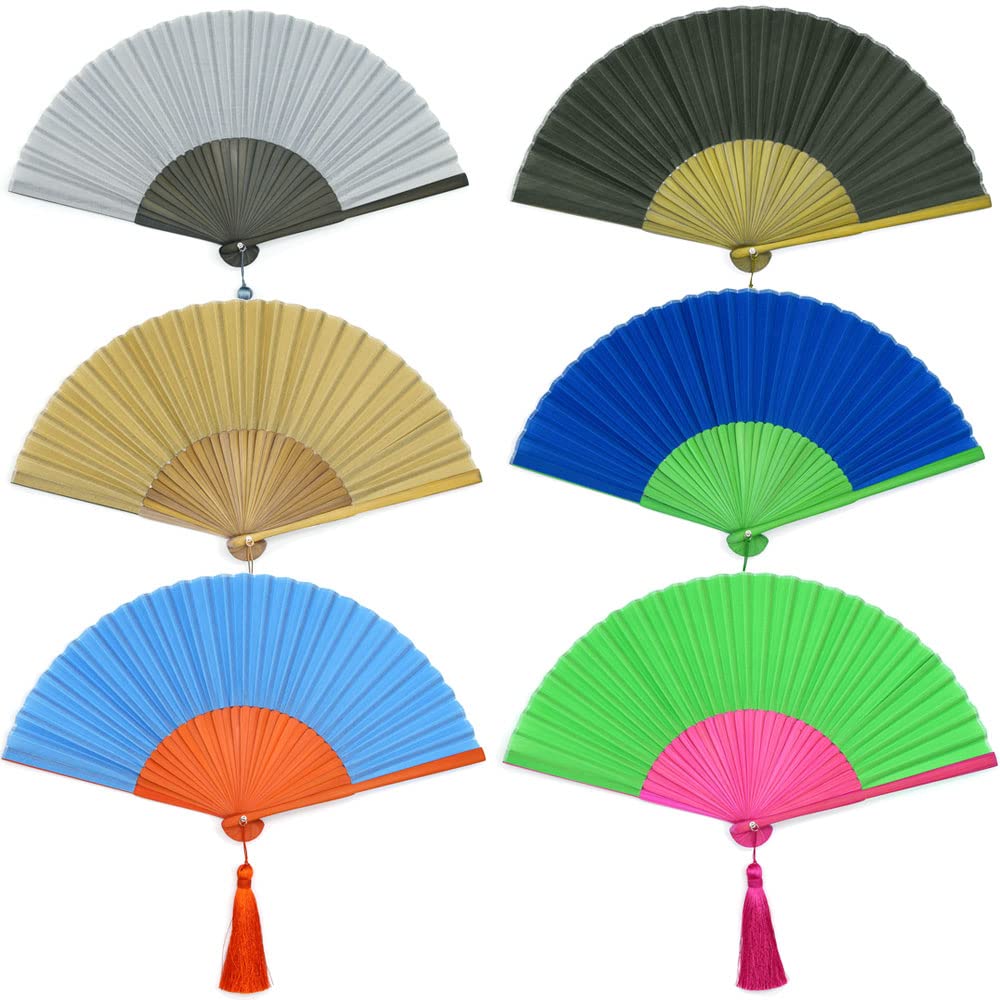 Nishikawa Shouroku Shoten Folding with Fan Gray Fan, Summer, Case, Two-Color, Women's, byCOLOR, Craft,