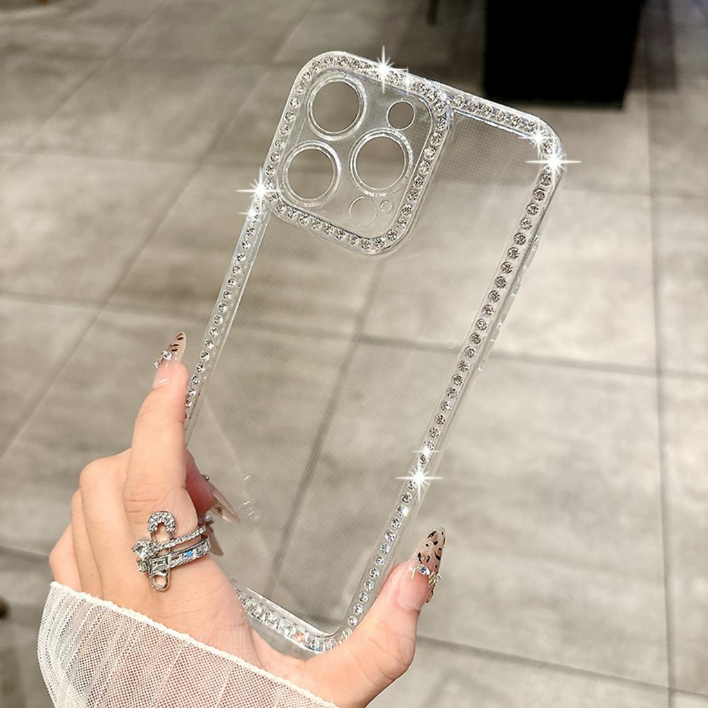 Luxury Bling Glitter Diamond Sequins Clear Case For iPhone 16E 16 15 14 Plus 13 12 11 Pro Max Shiny Rhinestone Bumper Soft Cover