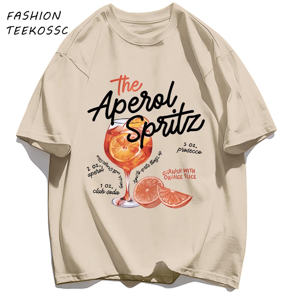 Orange Slice Red Wine Goblet Print TShirts Men Colour ONeck T Shirt Cotton Oversized Top Unisex AllMatch Casual Streetwear