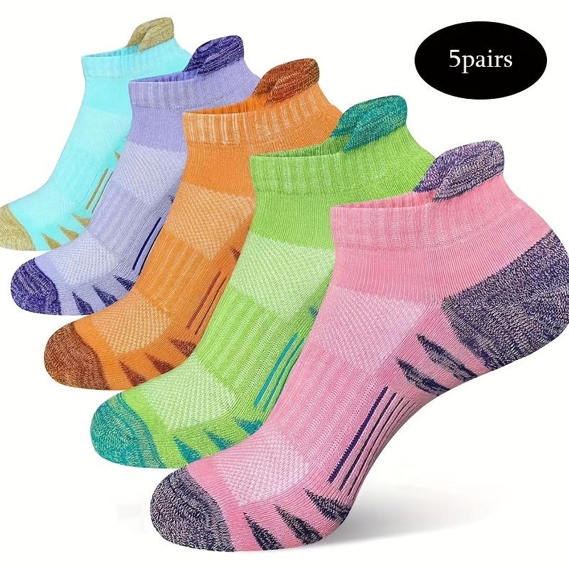 5 Pack Low-Cut Compression Socks with Breathable Arch Support for Running and Casual Wear
