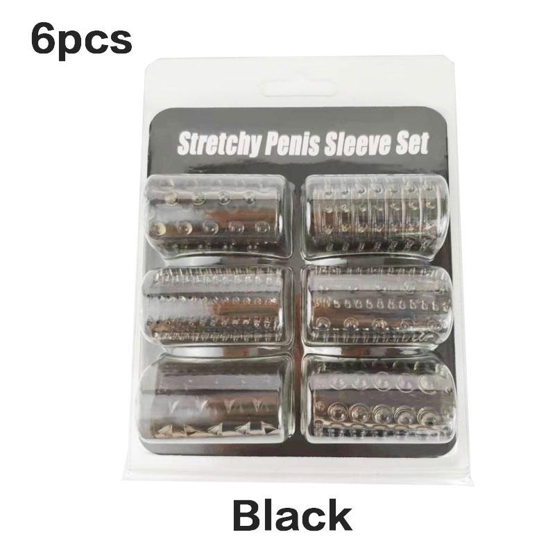 WAKEWAY 6Pcs/7Pcs Cock Ring Penis Enlarge Sleeve Lock Semen Sex Toys for Men Delay Ejaculation Cockring Sex Products Adult
