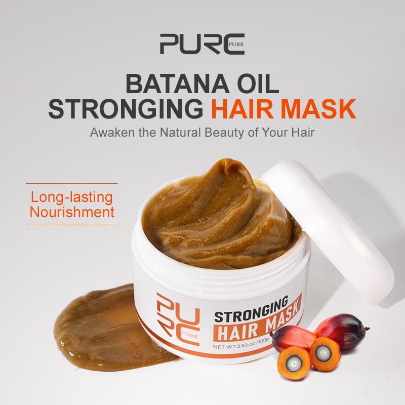 PURC Masque capillaire à l'huile de Batana Renforcement des racines des cheveux Lissage Nourrissant Réparation Frisottis abîmés Traitement des cheveux Soins capillaires
