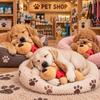 Jucărie cu Bătăi de Inimă pentru Câini, Ajutor pentru Somn, Animal de Pluș pentru Ameliorarea Anxietății, Câine Culcat Jucărie Fidget, Peluș Moale pentru Antrenament Comportamental Pui, Păpușă de Pluș
