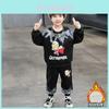 Adorable Boys Ultraman Themed Thick Cotton Hoodie And Pants Set For Fall Winter Ages 3 To 8