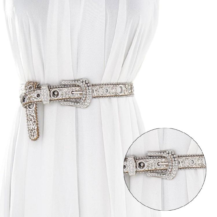 Fashion Adult Rhinestone Belt for Dress Sequins Waist Belt Locomotive Style Belt