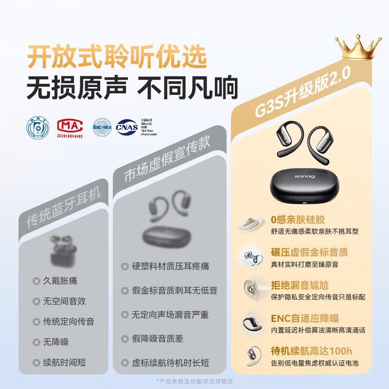 SANAG G3S Open-Ear Ear-hook Bluetooth Sports Headset