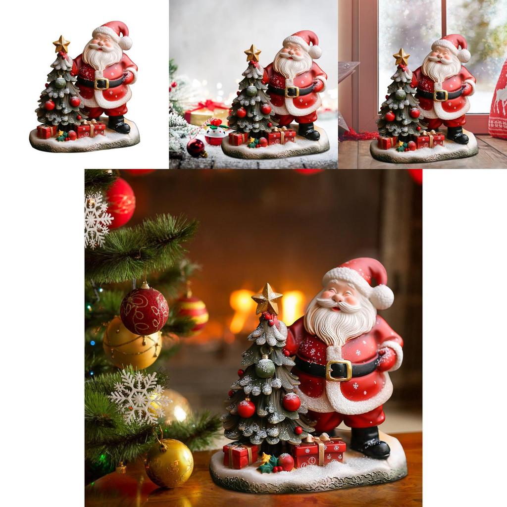 Halloween Harz Schreibtischdeko Weihnachtsmann und Weihnachtsbaum Heimschmuck für festliche Dekoration