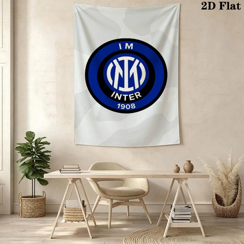 Inter Milan Logo Wallpaper Threepiece Set 1 Duvet Cover 2 Pillowcase Without Core Soft And Comfortable Duvet Cover And Pillowcase