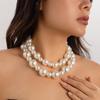 Exaggerated Pearl Choker: Multi-layer Versatile Beaded Necklace for Women