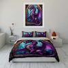 Purple Dragon Decor Set Soft Comfortable Duvet Cover Bedding Set Included 1*Duvet Cover & 2*Pillowcases gift