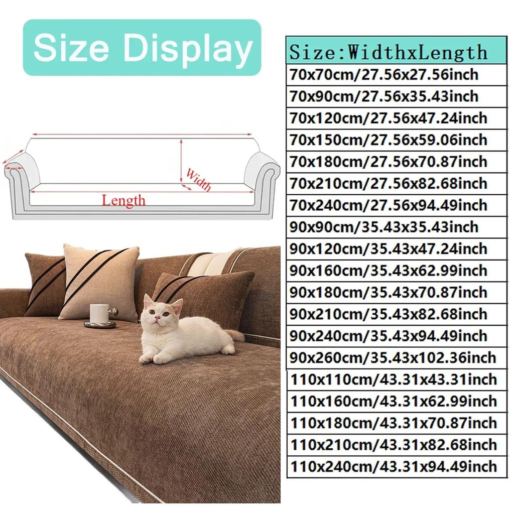 1 Piece Four Season Universal Anti Slip Sofa Mat New Chenille Sofa Cushion Couch Cover Modern Backrest Towel L Shape Sofa Towel