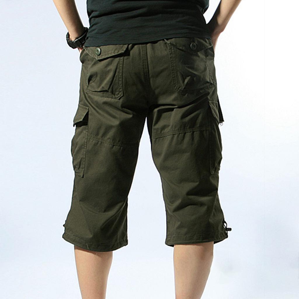 Herren Locker sitzende Shorts mit mehreren Taschen, Outdoor Casual Cropped Pants