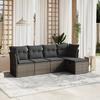 Vidaxl 5-Cz. Set da Giardino, Cuscini, Rattan PE Grigio