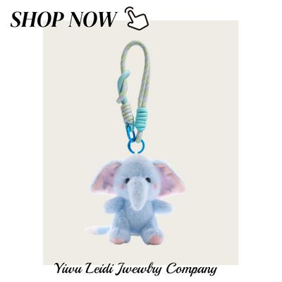 Long-Nosed Elephant Plush Toy Keychain Cartoon Fun Companion Doll Schoolbag Pendant Trinket Pendant