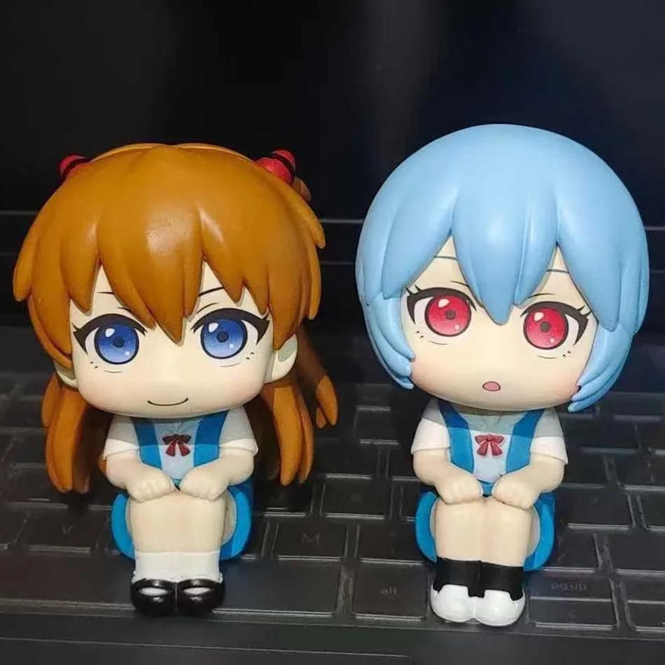 11cm Evangelion Rei Anime Figure Ayanami Rei Asuka Action Figure Q Version Cute Toy Model Collectible Car Desktop Ornament Gift