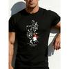 European sizes Gothic Style Men'S T-Shirt with Skeleton Hand Holding Rose And Flame Design Till Death Do Us Part Graphic Summer Casual Wear