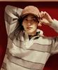 COVERNAT Striped Collar Knit Ash Blue