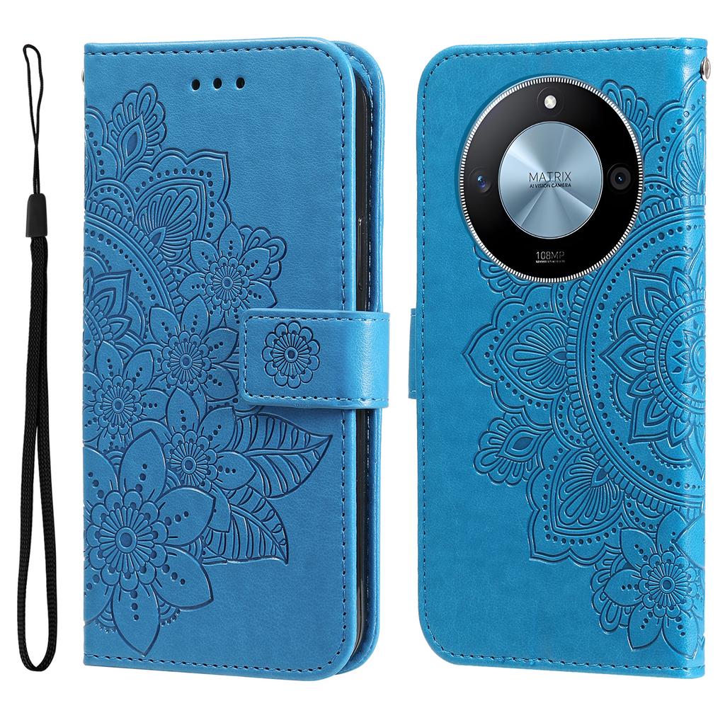 For Honor X60 5G Case Floral Pattern PU Leather Wallet Stand Phone Cover