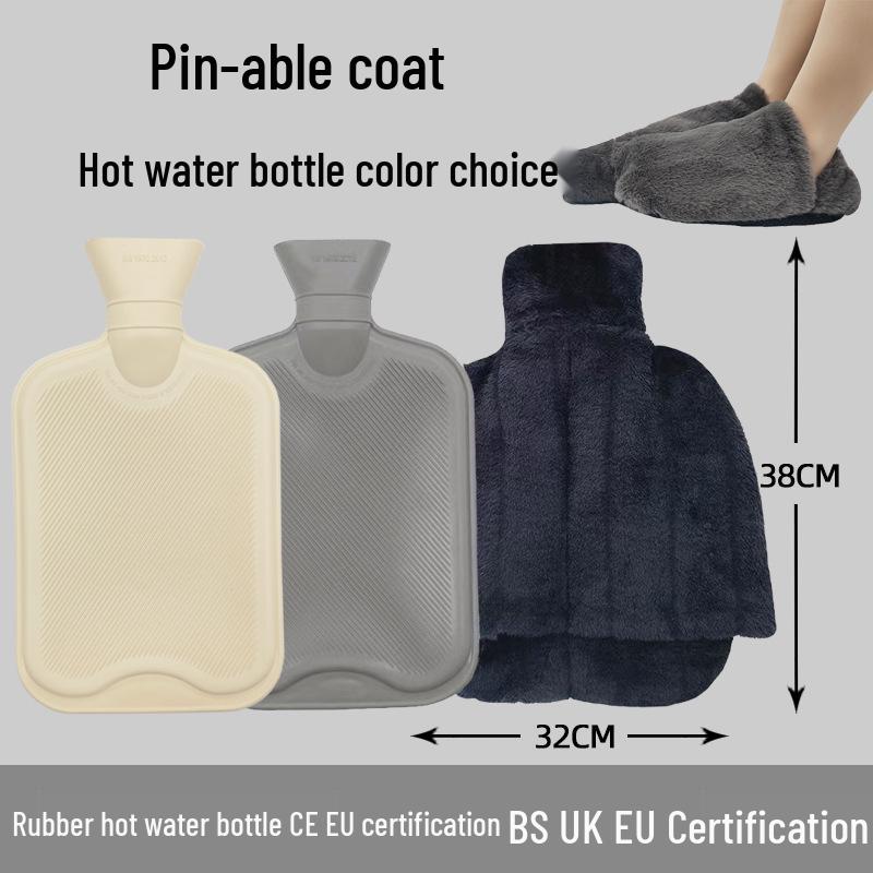 Explosion-Proof Hot Water Bottle: Rubber Design for Stomach and Feet, Long-Lasting Warmth
